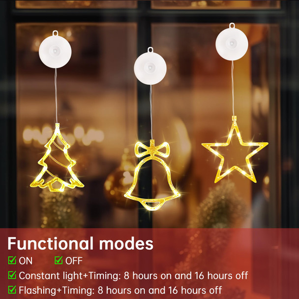 Thanksgiving Decorations Window Lights,LED Stars Lights Pack of 3,Fairy Lights,2 Modes Warm Lights Decoration Indoor for Thanksgiving Festival,Christmas,Party,Holiday
