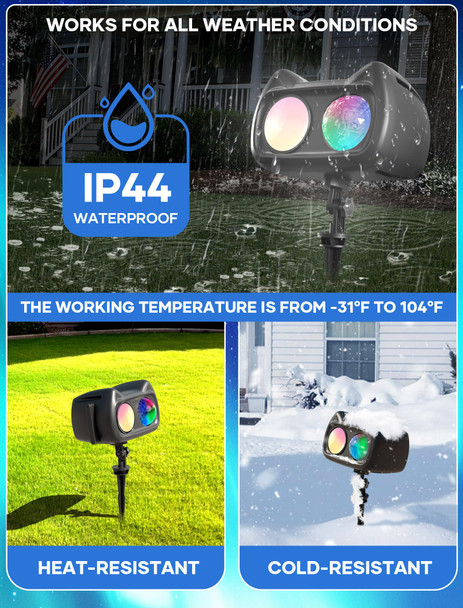 Halloween Christmas Projector Lights Outdoor Indoor, 2 in 1 HD Remote Control 60 Pattern Led Holiday Projector Light, IP44 Waterproof Decorations, Landscape Decor Outside for Xmas Yard Party