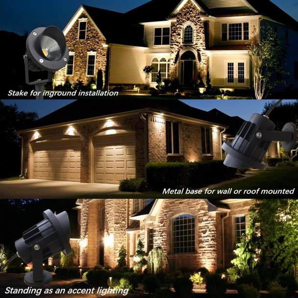 LED 20W Outdoor Spotlight Flag Light 120V White Waterproof Landscape Spotlights Plug-in Christmas Spot Lights for Yard House Tree Decoration Lighting