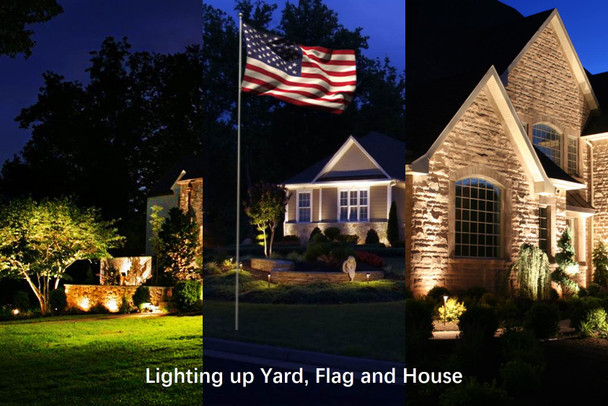 LED 20W Outdoor Spotlight Flag Light 120V White Waterproof Landscape Spotlights Plug-in Christmas Spot Lights for Yard House Tree Decoration Lighting