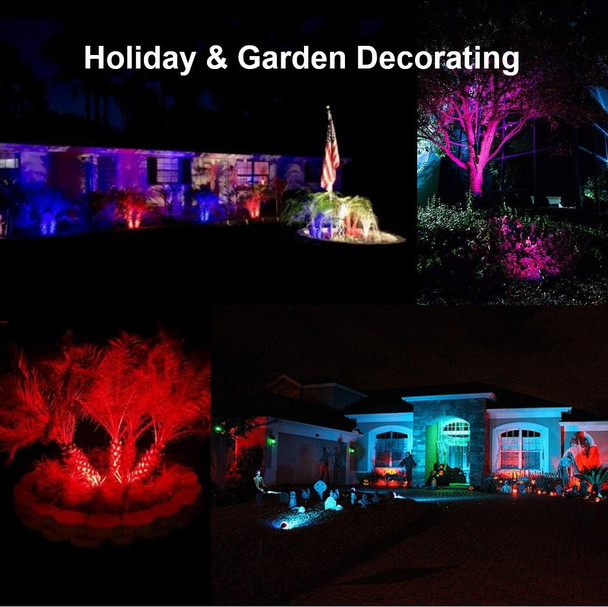 Color LED Outdoor Landscape Spotlight Remote 10W RGB Waterproof Spot Light for Yard Tree Garden Halloween Christmas Lighting