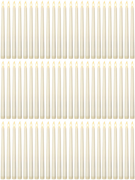 Treela 72 Pcs Flameless LED Taper Candles Battery Operated Candles Bulk 11 Inch Flickering Fake Candles with Warm Light for Christmas Church Valentine's Day Wedding Party, Battery Not Included