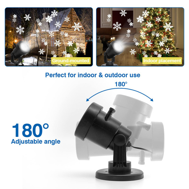 LED Projector Lights, Outdoor&Indoor Rotatable Lamp, Halloween Snowflake Projector with 12 Themes, Waterproof Landscape Decorative Lighting Garden Party Year Xmas