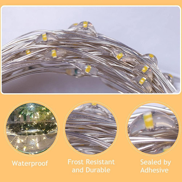 Twinkle Star Christmas Fairy Lights Battery Operated, 33ft 100 LED Waterproof Silver Wire String Light, Remote Control & 8 Modes Indoor Outdoor Xmas Tree Wedding Party Decorations, White, 1 Pack