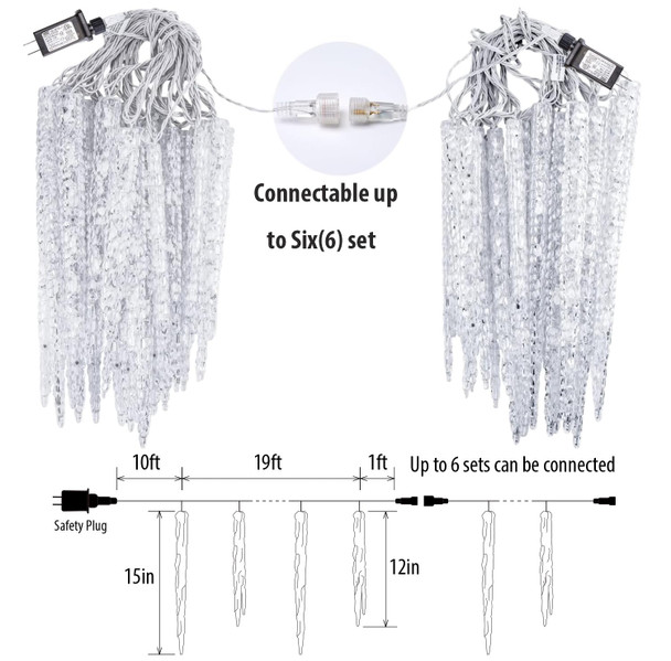 Red and White Icicle Christmas Lights for Outside, Christmas Lights Indoor Outdoor Hanging with 20 Large Tubes, 29FT 8 Modes with Timer, Connectable Meteor Shower Lights for Candy Cane Them Decoration Red and White Icicle Christmas Lights for Outside, Christmas Lights Indoor Outdoor Hanging with 20 Large Tubes, 29FT 8 Modes with Timer, Connectable Meteor Shower Lights for Candy Cane Them Decoration