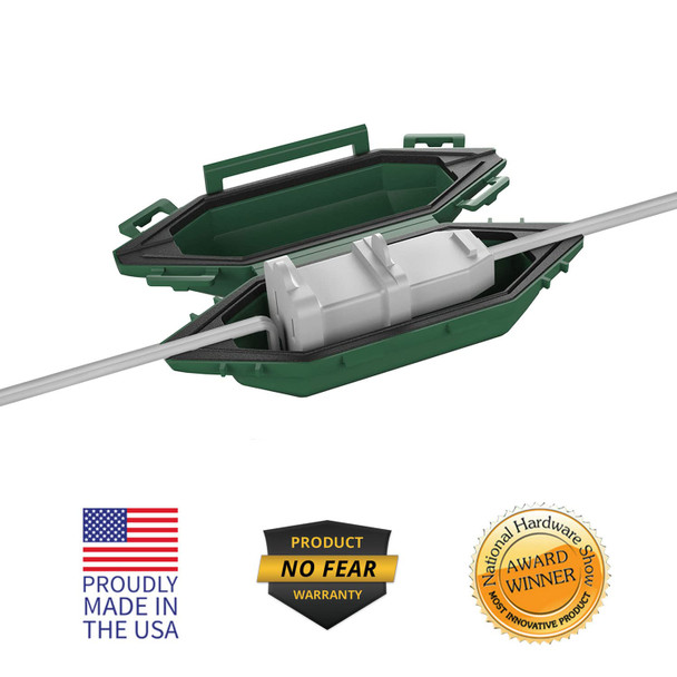 Mini Holiday Light Cord Protector and Christmas Light Plug Cover - Green (10 Pack)