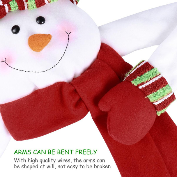 Unomor Christmas Tree Topper Snowman Head Hugger with Colorful Hat Shawl and Poseable Arms for Xmas/Holiday/Winter Wonderland Party Home Decoration Ornament