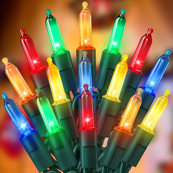 LED Mini Christmas Lights, 33FT 120 Count Multicolor Christmas Tree Lights with Green Wire, UL Commercial Grade for Xmas Lights, Waterproof Fairy Light Connectable for Indoor & Outdoor Decor