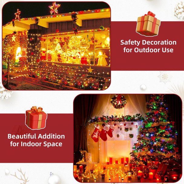 LED Mini Christmas Lights, 33FT 120 Count Multicolor Christmas Tree Lights with Green Wire, UL Commercial Grade for Xmas Lights, Waterproof Fairy Light Connectable for Indoor & Outdoor Decor