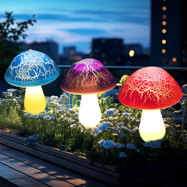 Solar Garden Decor Lights 8 est Crack Mushrooms Outdoor Decor Stake Lights, Waterproof Solar Pathway Lights Gardening s for Garden Gnomes Backyard Flower Bed Christmas Decorations