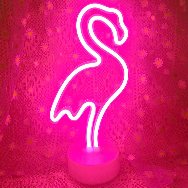 Neon Flamingo Light Flamingo Lamp Neon Sign Lights, Christmas Pink Flamingo s for Kids Girls and Women, USB/Battery Powered Light up Flamingo Led Night Light Room Desk Decor Art Stuff