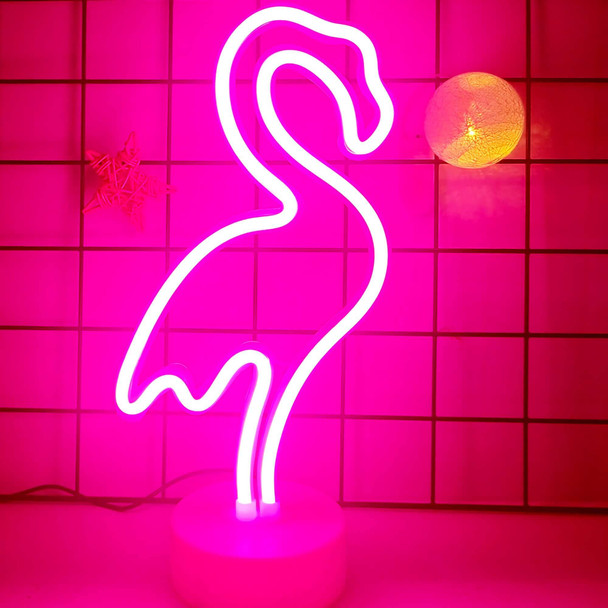 Neon Flamingo Light Flamingo Lamp Neon Sign Lights, Christmas Pink Flamingo s for Kids Girls and Women, USB/Battery Powered Light up Flamingo Led Night Light Room Desk Decor Art Stuff