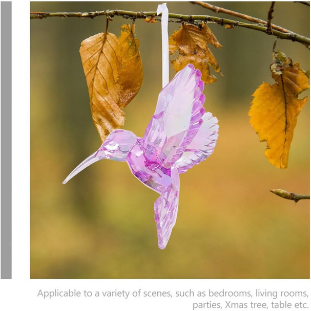 VILLCASE 6pcs Crystal Bird Pendant Clear Christmas Ornaments Home Decorations Christmas Decorations Hummingbird Decor Ceiling Hanging Decor Home Pendants Modeling Ornament Acrylic