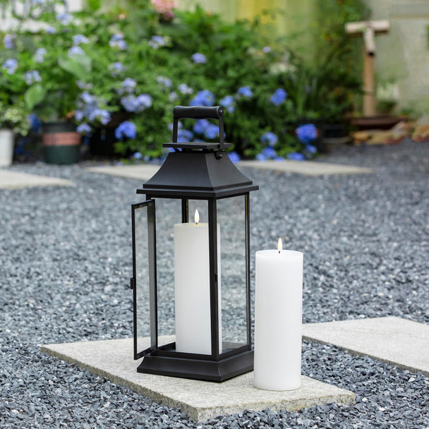 White Flameless Candles Set of 2 (3x9 inch) Flickering LED Wax Candles Battery Operated with Remote Control Timers for Fall Decor/Night Light/Fireplace/Party Dimmable Pillars Flat top