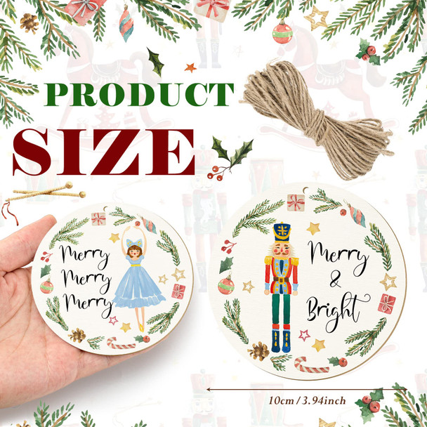 Weysat Christmas Nutcracker Decoration Set Nutcracker Ornaments for Tree Mini Princess Ballet Mouse King Soldier Figures for Xmas Tree Outdoor Party (Wood Fresh Style, 40 Pieces)