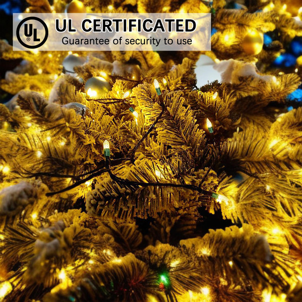 71 FT 140 LED Warm White Christmas Lights Outdoor- 2 Pack M5 LED Christmas Lights Outdoor Waterproof, Warm White Commercial Grade Green Wire, IP:65, UL(70 Counts 35.5ft Per String)