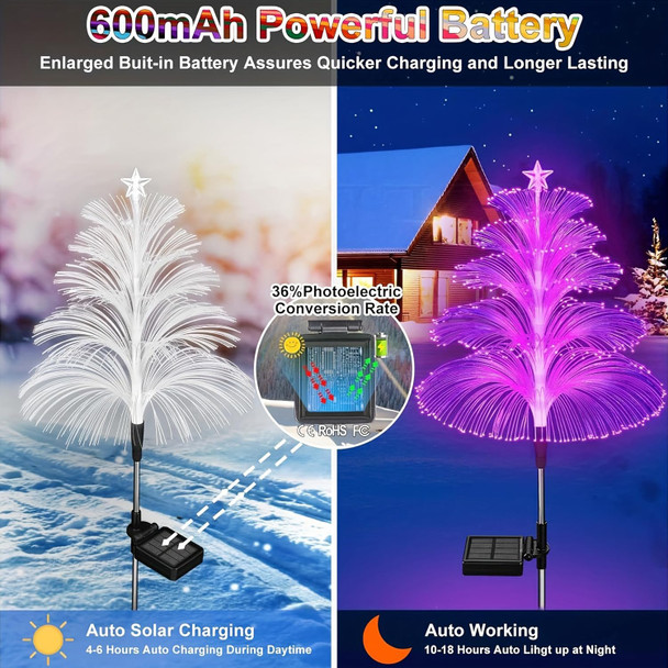 Solar Garden Lights 6 Pack d Solar Outdoor Lights Waterproof 7 Color Changing 5 Layer Jellyfish and Star Solar Flower Lights for Christmas Outdoor Yard Garden Decor,s for Women