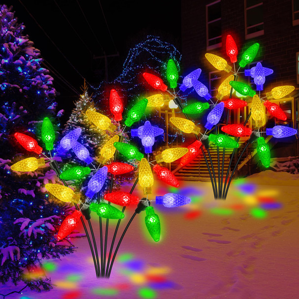 2PACK Solar Christmas Lights Outdoor,Multicolor C3 Strawberry Swaying Firefly Light for Christmas Outside Decorations,48LED,Auto On/Off,Waterproof Christmas Path Lights for Garden Yard Porch 2PACK Solar Christmas Lights Outdoor,Multicolor C3 Strawberry Swaying Firefly Light for Christmas Outside Decorations,48LED,Auto On/Off,Waterproof Christmas Path Lights for Garden Yard Porch
