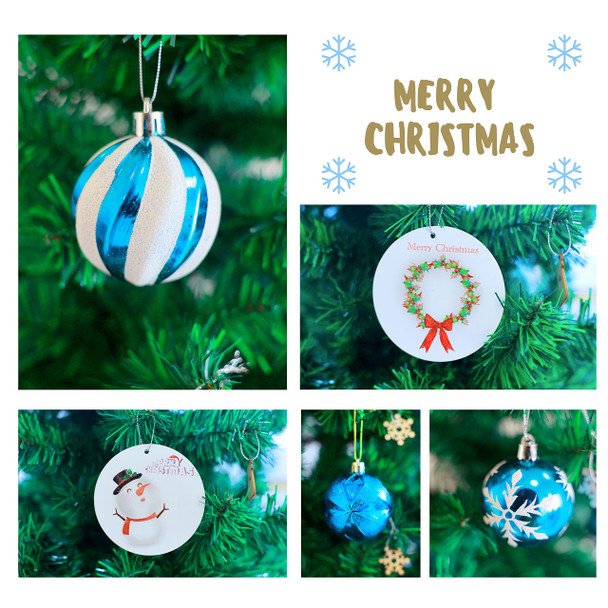 Christmas Ball Ornaments Set, 145 Pcs, with Tree Topper and Shatterproof Decorations (Blue)