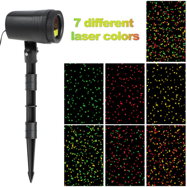 Christmas Projector Lights Outdoor 3 Colors(Yellow,Red,Green), Moving Firefly Star Show, Timer, Waterproof, Christmas Decorations Garden Laser Light for House