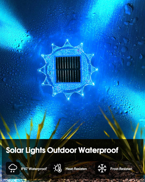 6 Pack Solar Christmas Decorations Lights, 2 in 1 Christmas Lights Outdoor Waterproof, Christmas Wall Decor with 10 Modes, Christmas Fence Lights for Outside Rail Porch Backyard Garden Patio Pathway