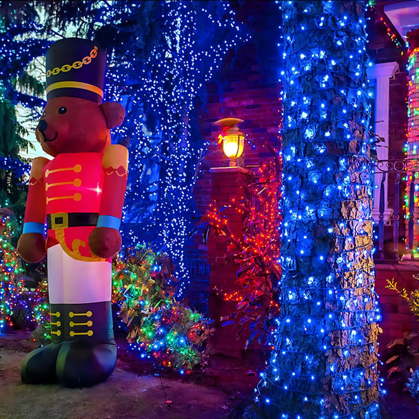 YEGUO 500 LED Christmas Lights Indoor, Blue String Lights Outdoor Waterproof, 8 Modes 165ft Green Wire Tree Lights Twinkle Lights Plug in for Holiday Festival Xmas Decor