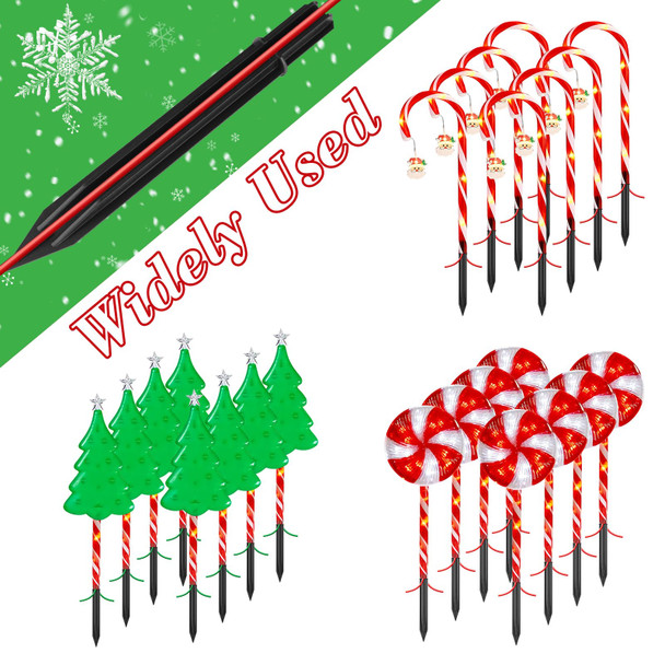24-Pack Replacement Stakes for Christmas Candy Cane Lights, Plastic Candy Cane Pathway Lights Spike Replacer, Size 0.6 X 6.1 Inches, Plastic Ground Stakes for Candy Cane Lights 24-Pack Replacement Stakes for Christmas Candy Cane Lights, Plastic Candy Cane Pathway Lights Spike Replacer, Size 0.6 X 6.1 Inches, Plastic Ground Stakes for Candy Cane Lights