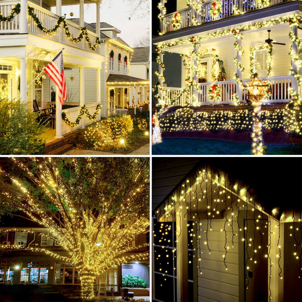 2-Pack Solar String Lights Outdoor, 400 LED Extra-Long 144ft Waterproof Solar Christmas Lights with 8 Lighting Modes, Green Wire Solar Tree Lights for Xmas Party Garden Patio Decorations (Warm White)