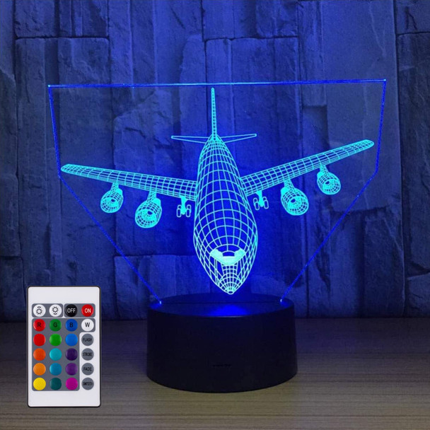 Airplane Night Light 3D Illusion Lamp 16 Color Changing USB Charging/Battery Powered Touch Control with Remote LED Table Desk Decor Lamps Christmas Birthday for Kid Boy Pilot Plane Lover