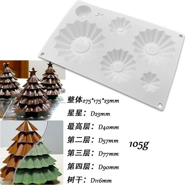 2PCS Christmas Silicone Mold 7 Cavity Xmas Tree Silicone Mold Christmas Chocolate Candy Cake Mold Santa Claus Xmas Tree Silicone Baking Mold for DIY Cake Topper Cookie Cake Chocolate Decoration D