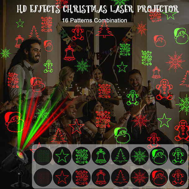 Christmas Projector Lights Outdoor, Waterproof Christmas Laser Projector Lights with Remote, Christmas Spotlight Decorations for Party Yard Garden Outdoor Indoor