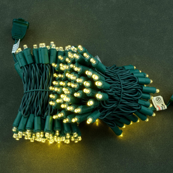 YULETIME Warm White Wide Angle LED Christmas Lights 200 Count 50 ft, Pack of 2 Strands 25 ft 100 Lights UL String Light Set (Warm White)