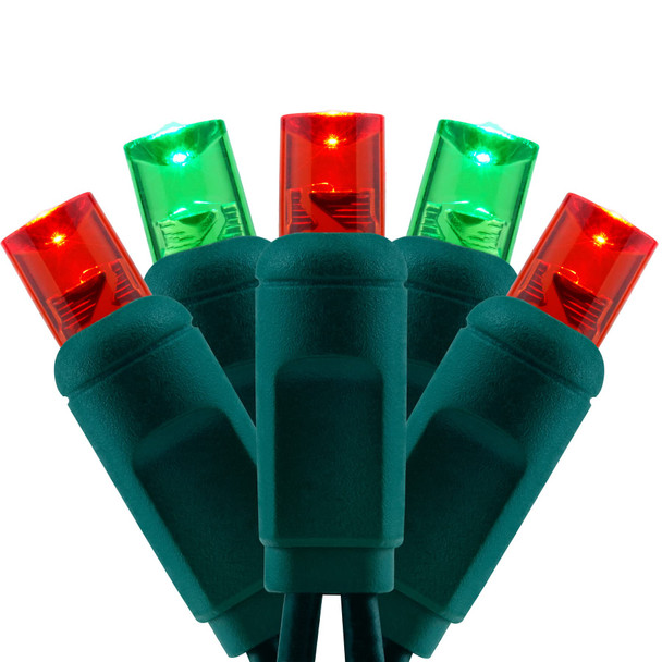 YULETIME Red & Green One-Piece 5MM LED Christmas Lights, Total 48 Feet 140 Count 2 Strands 24ft 70ct Waterproof Wide Angle String Light (Red & Green)