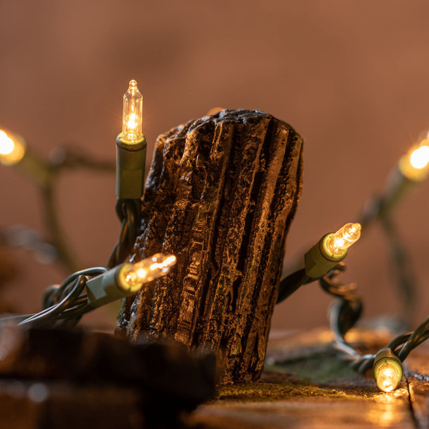 YULETIME 200 Clear Christmas Lights with Green Wire, Pack of 2 Strands of 21 ft 100 Count UL Incandescent Mini String Light (Clear - Green Wire)