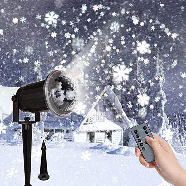 Christmas Snowflake Projector Lights Outdoor Indoor Snow Storm Waterproof LED Snowfall Projection Lamp for Christmas Theme Party Holiday Halloween Home Birthday Party Holiday Garden Decoration