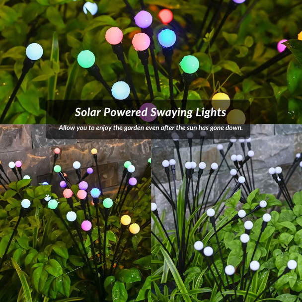 Solar Lights Waterproof 4 Pack, d Solar Swaying Lights, Sway by Wind, Solar Outdoor Lights,Garden Solar Lights for Yard Patio Pathway Garden Decoration,Multicolor