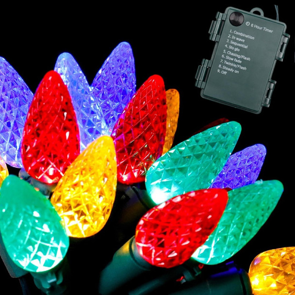 C6 LED Christmas Light(16.5FT), Battery Operated 4 Color 50 Bulbs Christmas String Light Set, 8 Light Modes Christmas Tree Decorations for Wreaths Centerpieces Room Patio Xmas Wedding Party C6 LED Christmas Light(16.5FT), Battery Operated 4 Color 50 Bulbs Christmas String Light Set, 8 Light Modes Christmas Tree Decorations for Wreaths Centerpieces Room Patio Xmas Wedding Party