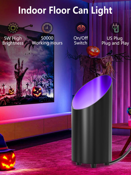 ZUCKEO RGB Up Lights Indoor Spotlight 5W Floor Can Light Uplighting, LED Color Changing Spot Lights for Home Plant Picture Christmas Halloween Decor, GU10 Bulb, 5.25FT Plug Cord & Foot Switch, 2 Pack ZUCKEO RGB Up Lights Indoor Spotlight 5W Floor Can Light Uplighting, LED Color Changing Spot Lights for Home Plant Picture Christmas Halloween Decor, GU10 Bulb, 5.25FT Plug Cord & Foot Switch, 2 Pack