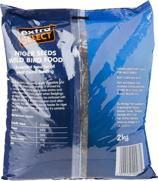 Extra Select Niger Seed Wild Bird Food, 2 Kg01Ns2 Extra Select Niger Seed Wild Bird Food, 2 Kg01Ns2