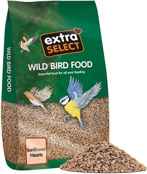 Extra Select Sunflower Hearts Bird Food - Husk-, Oil Rich, High Energy Wild Bird Seed For Year Round Feeding - 12.75 Kg08Sfh12.75