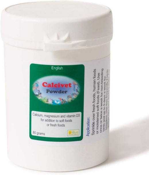 Garden Feathers Calcivet - 80G - Powdered Calcium & D3 Bird Supplement Garden Feathers Calcivet - 80G - Powdered Calcium & D3 Bird Supplement