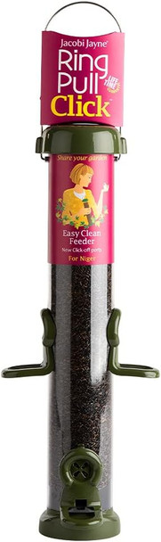 Jacobi Jayne Ring-Pull Click Medium Niger Seed Feeder, Green Birdrp3-N2G Jacobi Jayne Ring-Pull Click Medium Niger Seed Feeder, Green Birdrp3-N2G