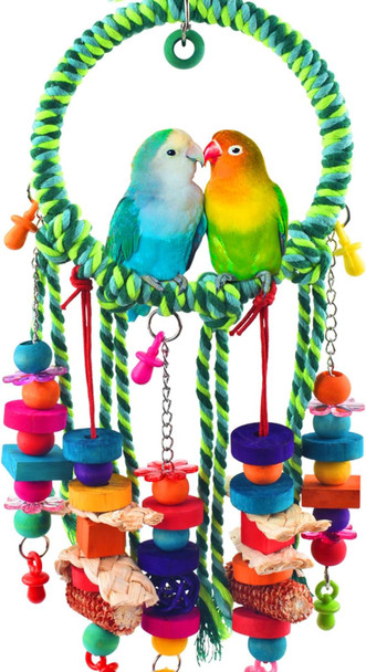 Katumo Bird Toys, Parakeet Swing Parrot Perch Cockatiel Shredding Toys Conure Swing For Lovebird Parakeet Budgie Conure Cockatiel Finch Mynah Canary