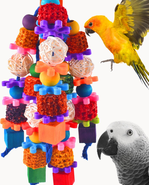 Katumo Bird Toys, Parrot Toys Parakeet Chew Toys For Small To Medium Macaws, Cockatoos, African Greys, Parrots, Parakeets, Cockatiels, Conures, Lovebirds, Budgies