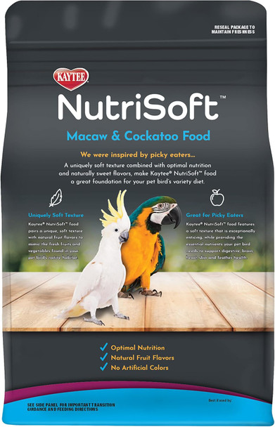Kaytee Nutri Soft Pet Macaw & Cockatoo Bird Food, 3 Pound Kaytee Nutri Soft Pet Macaw & Cockatoo Bird Food, 3 Pound