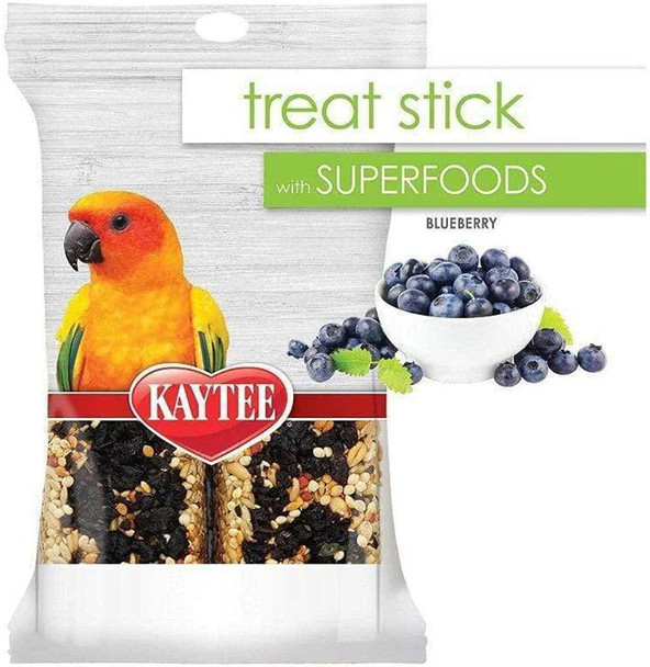 Kaytee Pet Bird Superfood Treat Stick, Blueberry, 5.5 Oz
