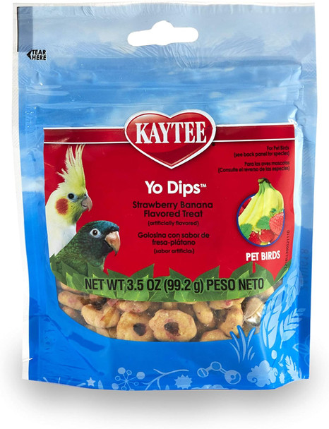 Kaytee Yo Dips Strawberry/Banana Flavor Yogurt Dipped Treat For Pet Birds, 3.5 Oz Kaytee Yo Dips Strawberry/Banana Flavor Yogurt Dipped Treat For Pet Birds, 3.5 Oz