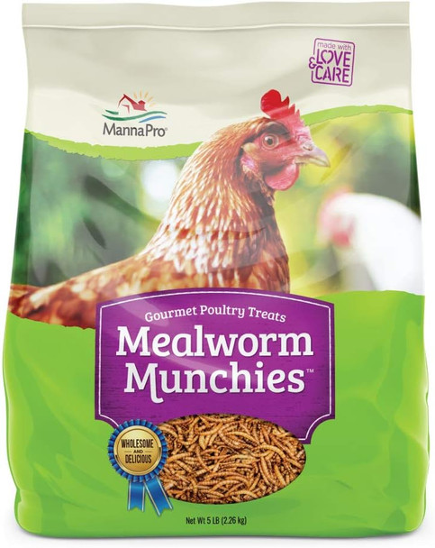 Manna Pro 1030308 Dried High Protein Gourmet Poultry Treat Rich In Nutrients 5 Lb Mealworm Munchies, 5 Pound (Pack Of 1), None Manna Pro 1030308 Dried High Protein Gourmet Poultry Treat Rich In Nutrients 5 Lb Mealworm Munchies, 5 Pound (Pack Of 1), None