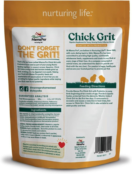 Manna Pro Chick Grit With Probiotics Formulated With Probiotics And Supports Healthy Digestion 5 Pounds Manna Pro Chick Grit With Probiotics Formulated With Probiotics And Supports Healthy Digestion 5 Pounds