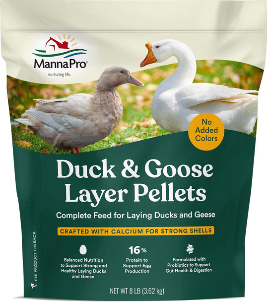 Manna Pro Duck Layer Pellet High Protein For Increased Egg Production Formulated With Probiotics To Support Healthy Digestion 8 Pounds